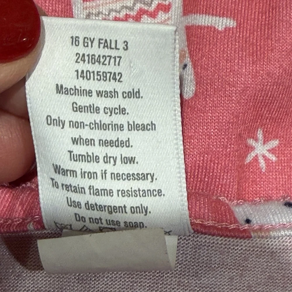 Gymboree Girls Pink Midi Length Nightgown White All Over Bear Print Size 7/8 GUC